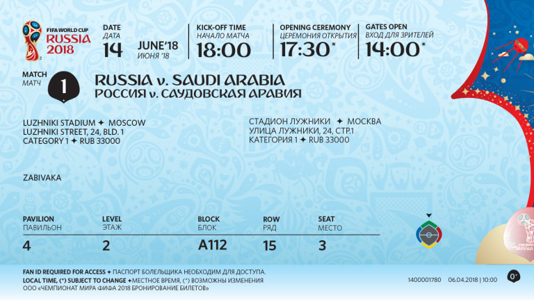 2018 FIFA World Cup ticket design presented – Aldiplomasy